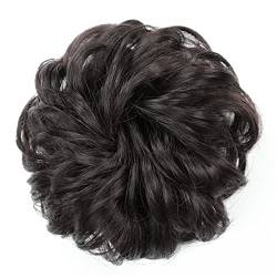 Bun Haarteile Synthetische Messy Bun Chignon Donut Gary Braune Farbe Haarknoten Pad Elastisches Haarseil Gummiband Haarverlängerungen Echthaar Haarteil Haargummi (Color : 2) von LUCBEI