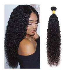 Echthaarbündel Kinky Curly Human Hair Weave 1pcs Brasilianische jungfräuliche Haarbündel mit natürlicher Farbe, 8-40-Zoll-unverarbeitete jungfräuliche Remy Curly Hair Extensions Haarverlängerungen (S von LUCBEI
