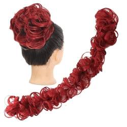 Klauen-Chignon für Einclipsen DIY Wrap-Around-Dutt-Haargummi, gewellte Donut-Chignons for Frauen und Kinder, unordentliche Dutt-Haarteilverlängerungen, zerzaustes, flauschiges Haar, Pferdeschwanz Zerz von LUCBEI