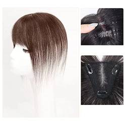 Perücken Perückenstück Echthaar for Abdecken von grauem Haar Dünnes Haarpflaster Stück Echthaar Flauschig Erhöhen Sie das Haarvolumen Gefälschter Pony perücke fasching ( Color : 08-(12-13)30CM-chestnu von LUCBEI