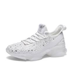 LUCK STEP Damen Strass Slip On Walking Schuhe Mode Atmungsaktiv Sparkle Glitter Sneaker (Weiß, 10US-41EU-8UK) von LUCK STEP