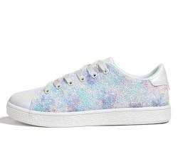 LUCK STEP Glitzer-Sneaker, modische Schnür-Sneaker, glitzernde Schuhe für Damen(Lila Multi,9US-40EU-7UK) von LUCK STEP