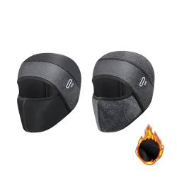 LUCKKY Gesichtsschutz-Fahrradhaube aus Eisseide, Ice Silk face Protection Cycling Hood, Winter Sturmhaube für Herren und Damen, Winddicht Thermo Balaclava Gesichtsmaske Skimaske (Fleece, 2 Stück) von LUCKKY