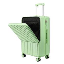 LUDAOER Trolley-Koffer Gepäck 28-Zoll-Universalrad-Trolley-Koffer, Herren- Und Damenkoffer, Passwort-Schnallenschloss-Koffer Reisekoffer (Color : Green, Size : 20in) von LUDAOER