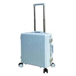 LUDAOER Trolley-Koffer Gepäckkoffer for Männer Und Frauen, 24-Zoll-Boarding-Code-Box-Trolley, Aluminiumrahmen, Seitenhaken-Koffer Reisekoffer (Color : Blue, Size : 20in) von LUDAOER