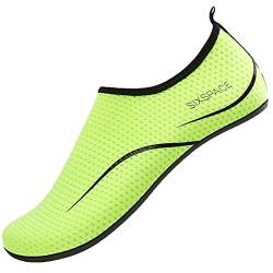 LUEDKA Aquaschuhe Damen Herren Badeschuhe Strandschuhe Wasserschuhe Atmungsaktiv Strandschuhe Slip on Schwimmschuhe Leicht Surfschuhe (Grün,36 EU) von LUEDKA