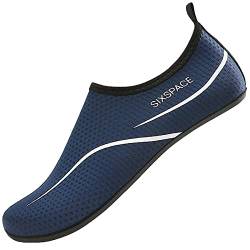 LUEDKA Badeschuhe Wasserschuhe Schwimmschuhe Strandschuhe Aquaschuhe Surfschuhe Barfußschuhe Tauchschuhe Wassersportschuhe für Damen Herren (Dunkelblau,36 EU) von LUEDKA