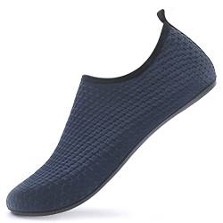 LUEDKA Wasserschuhe Badeschuhe Aquaschuhe Schwimmschuhe Schnelltrocknend rutschfest Atmungsaktiv Slip on Strandschuhe Wassersportschuhe für Damen Herren (Dunkelblau,37) von LUEDKA