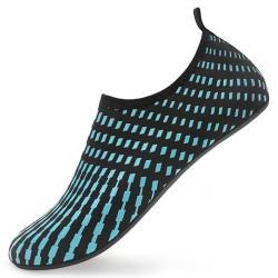 LUEDKA Wasserschuhe Herren Damen Badeschuhe Schnell Trocknend Aquaschuhe Atmungsaktiv Strandschuhe Slip on Schwimmschuhe Leicht Surfschuhe (Blau,44 EU) von LUEDKA