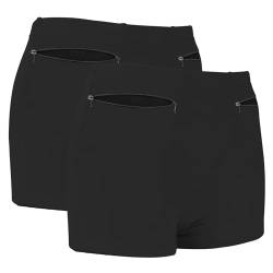 2 Packungen Damen Unterwäsche mit Geheimtasche Höschen (schwarz), Schwarz, XS von LUEXBOX