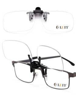 LUFF Clip On Lesebrille und Flip Up -Blue Light Blocking Lupenbrille, Lupen Linsen Leser für Männer und Frauen(1.0X) von LUFF
