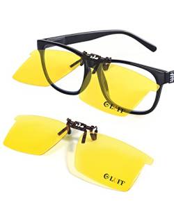 LUFF Polarisierte Nachtfahrbrille Clip für Herren und Frauen, Nachtsichtbrille Clips für Kurzsichtigkeit, Blendschutz, Ideal für das Fahren in der Nacht von LUFF