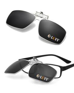 LUFF Polarisierte Sonnenbrille Clip auf Sonnenbrille Metall Sonnenbrille Clip Flip Up über Brillen Herren Damen HD Anti-Glare UV400 Outdoor/Fahren von LUFF
