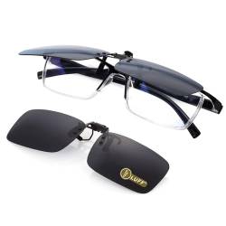 LUFF Polarisierte Unisex-Clip auf Sonnenbrille für verschreibungspflichtige Brillen-gute Clip-Stil Sonnenbrille für Myopie Brille im Freien/Fahren/Angeln (flip up style) von LUFF