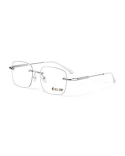 LUFF Rimless Lesebrille für Frauen blaues Licht Blocking, Mode Metall Computer Leser, rahmenlose Brillen Anti Eyestrain(Silver)(1.5X) von LUFF