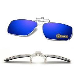 Polarisierte Sonnenbrille mit Clip-on Sonnenbrille für Herren/Damen mit Flip-Up polarisierte Sonnenbrille passt über Brillen/Leser/Outdoor Sports ... (Blau) von LUFF