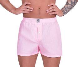 Luft Herren-Boxershorts aus feinem Leinen, weich, elastisch, elastischer Bund - Pink - Small von LUFT by COME PRIMA Limited