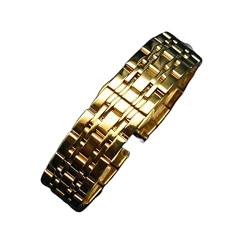 LUGEMA Massive Metall WatchAbNDs Armband Silber Schwarz Rose Gold Männer Frauen CLAINE STAHL WAHM BAND Gurt 12mm 14mm 16mm 18mm 19mm 20mm (Color : Gold, Size : 14mm) von LUGEMA