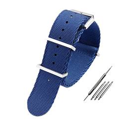 LUGEMA Nylon Canvas Armband mit Herren kompatibel mit Rolex/Omega Universal Hamilton 20mm 22mm Nylon Uhr Gürtel wasserdicht (Color : Blue, Size : 20mm) von LUGEMA