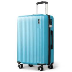 LUGG 71,1 cm ABS-Gepäck mit TSA-Einkerbung, Aluminium-Trolleygriff, 360° drehbare Räder, wasserabweisendes und langlebiges Material, kompatibel mit Fluggesellschaften (75 x 30 x 49 cm), hellblau, 116, von LUGG