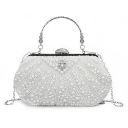 LUI SUI Damen Perle Perlen Clutch Geldbörsen Vintage Kristall Braut Abendtasche für Hochzeit Cocktail Party Prom von LUI SUI