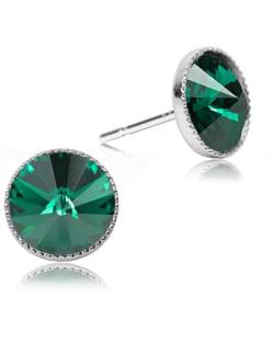 LUISIA® 6 mm Ohrstecker "Joy" mit Kristallen von Swarovski® (Emerald/Smaragdgrün) von LUISIA