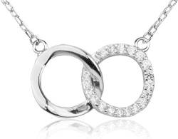 LUISIA® Filigrane Damen Halskette mit Unendlichkeit Strass Ringen - 925 Silber Schmuck mit Zirkonia Anhänger von LUISIA