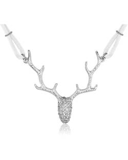 LUISIA® Halskette Nicola mit Strass Hirschkopf und Kristallen von Swarovski® | Weiß von LUISIA