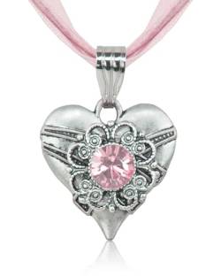 LUISIA® Halskette Paula mit Herzanhänger und Kristallen von Swarovski® | Rosa von LUISIA