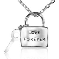 LUISIA® Kette mit Anhänger Filigrane Damen Halskette mit Liebesschloss "Love Forever" - 925 Silber Schmuck (inkl. Schmuckbox) von LUISIA