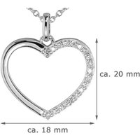 LUISIA® Kette mit Anhänger "Herz" 925 Sterling Silber mit Zirkonia, 45cm Länge von LUISIA