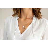 LUISIA® Kette mit Anhänger "Herz mit Perle" 67115 - 925 Silber Halskette (50 cm Länge) von LUISIA