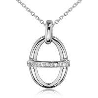 LUISIA® Kette mit Anhänger "Oval mit Zirkonia" 67012 - 925 Silber Halskette (60 cm Länge) von LUISIA