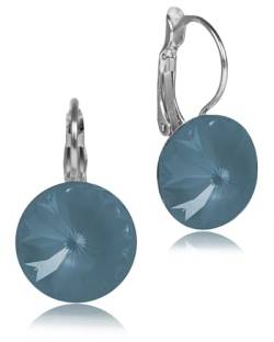 LUISIA® Ohrringe Rivoli mit Kristallen von Swarovski® (14 mm, Matt Denim Jeansblau) von LUISIA