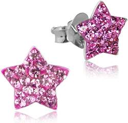LUISIA® Ohrringe Stern mit Kristallen von Swarovski® - 925 Sterling Silber - Farbauswahl (Pink) von LUISIA