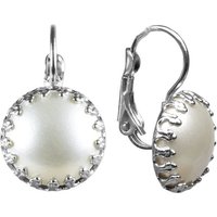 LUISIA® Paar Ohrhänger Ohrringe "Silja" mit cremeweißem Kronen Anhänger (2-tlg., inkl. Schmuckbox) von LUISIA