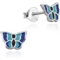 LUISIA® Paar Ohrstecker "Schmetterling - Blau" E-15470-3 (2-tlg., inkl. Schmuckbox), 925 Sterling Silber von LUISIA