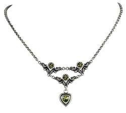 LUISIA Halskette Isabel Swarovski Ornamente mit Herz - Olivgrün von LUISIA