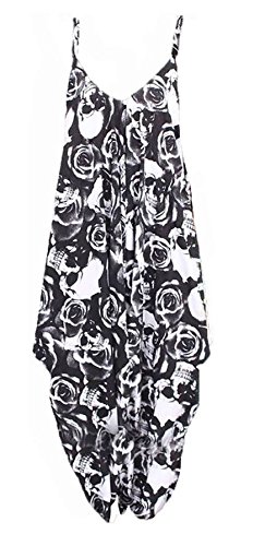 Lul Damen Lagenlook-Kleid / Trägerkleid, bedruckt, erhältliche Größen: 42 - 56 (XL - 4XL) Gr. 56, Skull&Rose von LUL