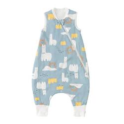 LULUMONKEY Baby Schlafsack mit füßen Winter, Schlafsack mit Beinen Baby 2.5 Tog, Baumwolle Unisex Baby Schlafsack Warm 70 cm von LULUMONKEY