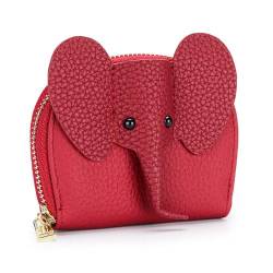 Minigeldbörsen Damen Leder 1Pcs 3D -Elefantengeldbeutel Ledermünzen Geldbörse Mit Kartenfach Mini Fashion Kleine Geldbörse Eeißverschluss Geldbeutel Kleine Geldbörse für Frauen Mädchen von LUMoony