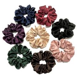 Stylische Chiffon Haargummi Scrunchies 5Pcs 5 Farben Haargummis Bunt Pferdeschwanz Halter Haar Band Stirnbänder für Frauen Damen Mädchen Haarschmuck Elastische Gummibänder Haarband von LUMoony