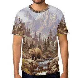 LUNLUMO Grizzly Bear In The Rockies Herren Basic Kurzarm Shirt T-Shirt, 1, XXX-Large von LUNLUMO