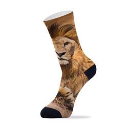 LUNLUMO Klassische Socken mit Löwen-Motiv, bequeme Socken, 1, Einheitsgröße von LUNLUMO
