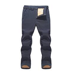 LUNULE Herren Arbeitshose Winddicht Wasserdicht Outdoorhose Herbst Winter Warm Gefüttert Trekkinghose für Männer Lange Regular Fit Softshellhose mit Reißverschlusstaschen Herren Wanderhose Sporthose von LUNULE