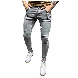 LUNULE Herren Jeanshose Skinny Fit Modell Jeans-Hose Lange Stretch Cargo Jeans Für Männer Sport Jogger Sporthose Casual Jeans Herren Slim Tapered Freizeithose von LUNULE