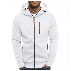 LUNULE Hoody,Herren Hoodie Mit Schalkragen Herren Slim Fit Cardigan Mit Reißverschluss Zipper Kapuzenpullover Kapuzenjacke Sweatshirt Casual Leichter Kapuzenjacke Lässige Hoodie Winter Jacket Coat von LUNULE