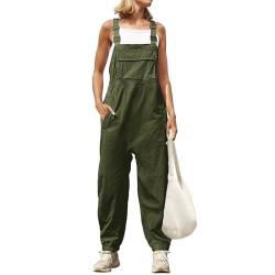 LUNULE Jumpsuit Kurz Jumpsuit Sommer Damen Overall Damen Einfarbig Latzhose Mit Tasche Loose Fit Baggy Playsuits Sommer Boho Strampler Ärmellos Stitch Jumpsuit Eleganter Jumpsuit Damen von LUNULE