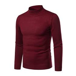 LUNULE Rollkragenpullover Herren Einfarbig Dünner Strickpullover Männer Slim Fit Langarmshirt Rollkragen Pulli Herbst Winter Thome Tops Freizeit Baselayer Unterhemd Männer Bequem Weich Strick-Pulli von LUNULE