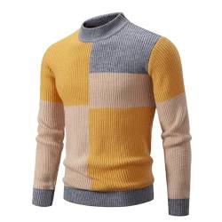 Langarmshirts Für Herren Unterhemd Herren Jeans Hemden Für Herren Pullover Herren Schwarz Farbblock Rollkragen Langarm Strickpullover Casual Normaler Passform Fahrrad Tshirt Herren Atmungsaktiv von LUNULE